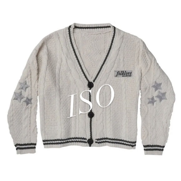 Sweaters - DISO FOLKLORE cardigan or taylor swift patch!!